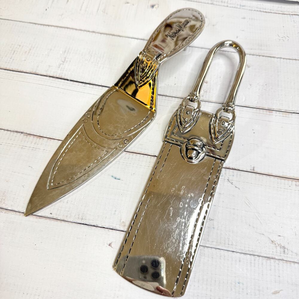 Vintage Neiman Marcus Cake Pie Server Set Silver Plate High Heel Evening Handbag